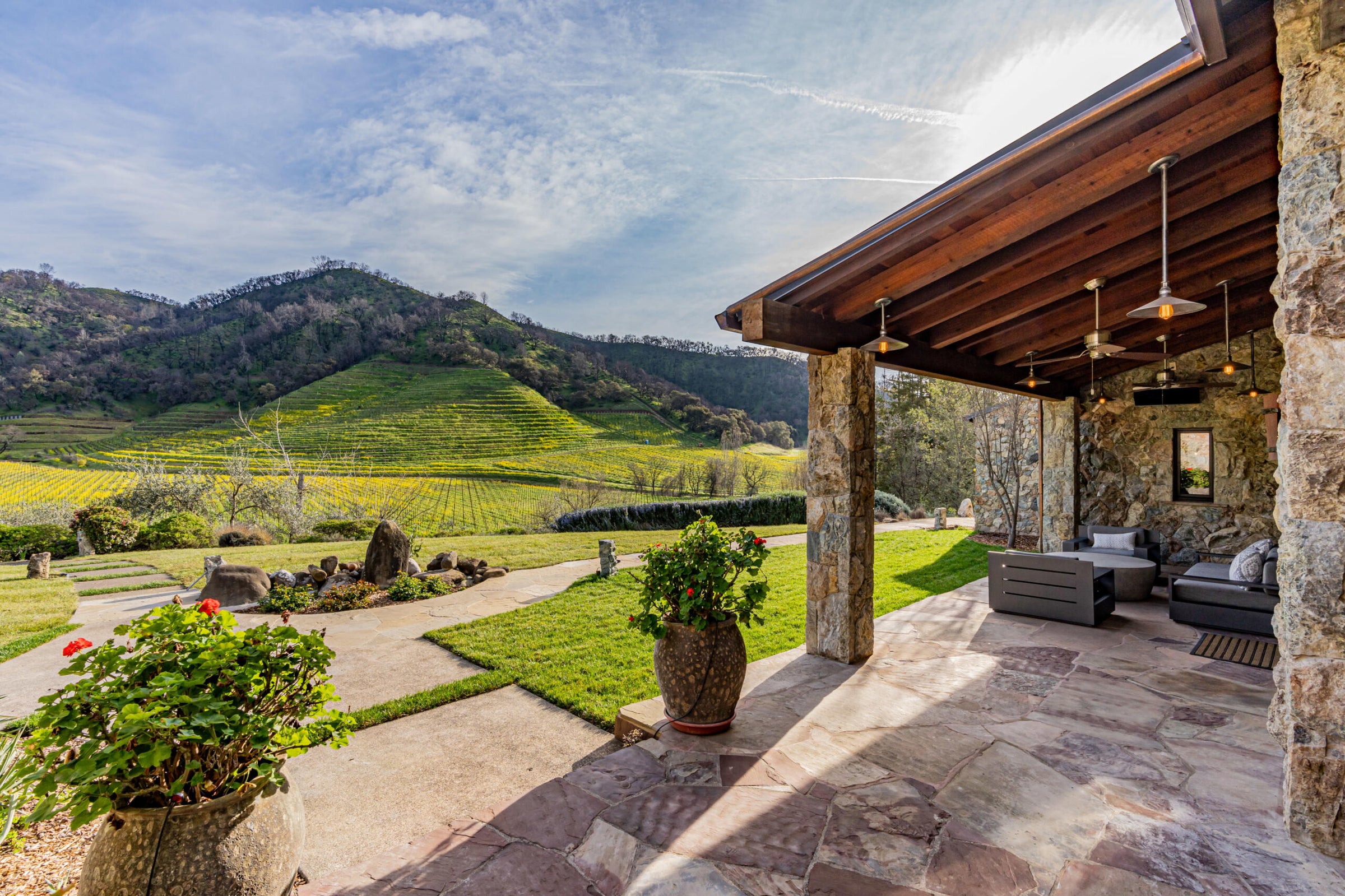 Vineyard side outdoor living space