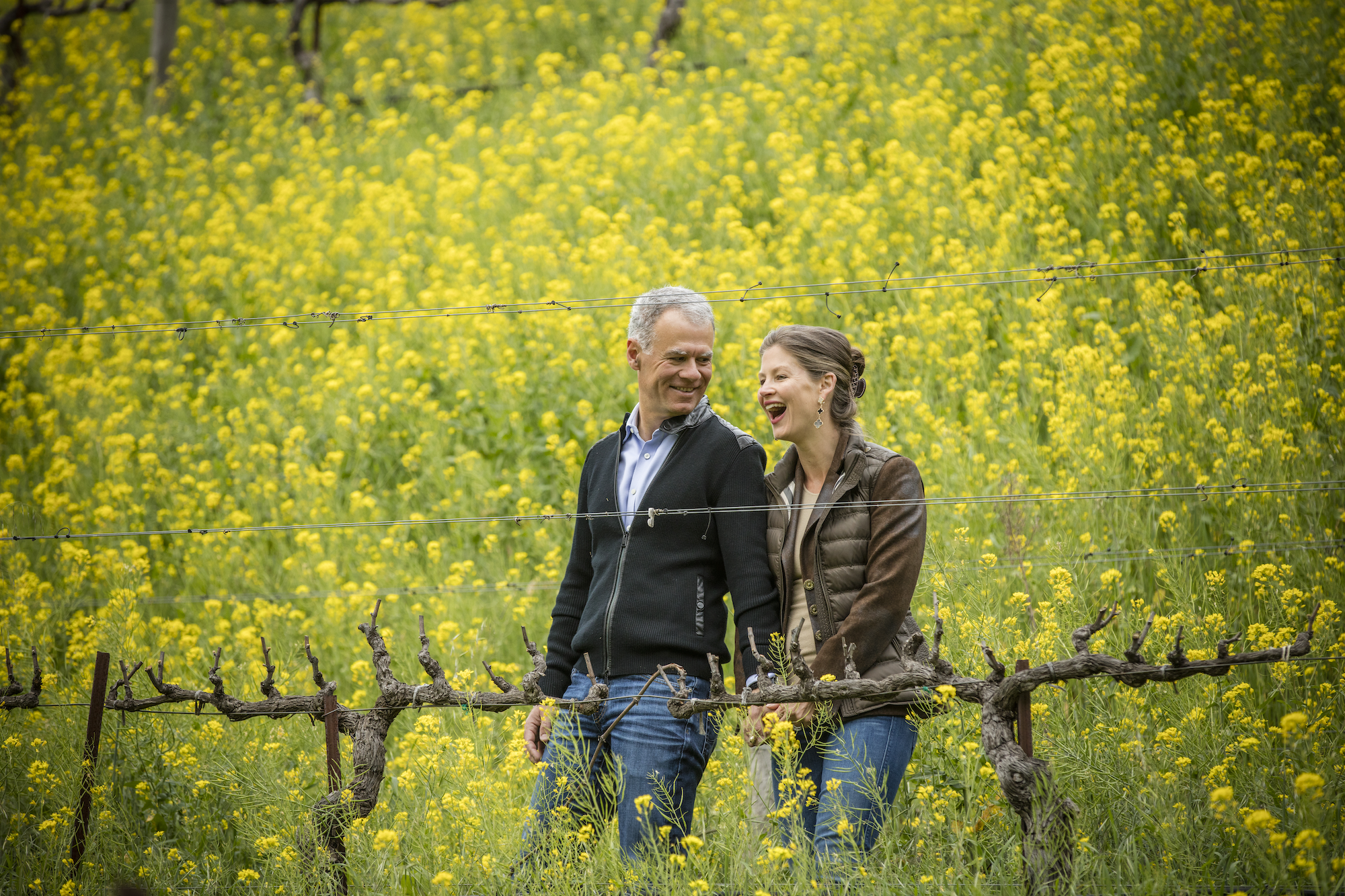 Fahri and Constance in the vineyard