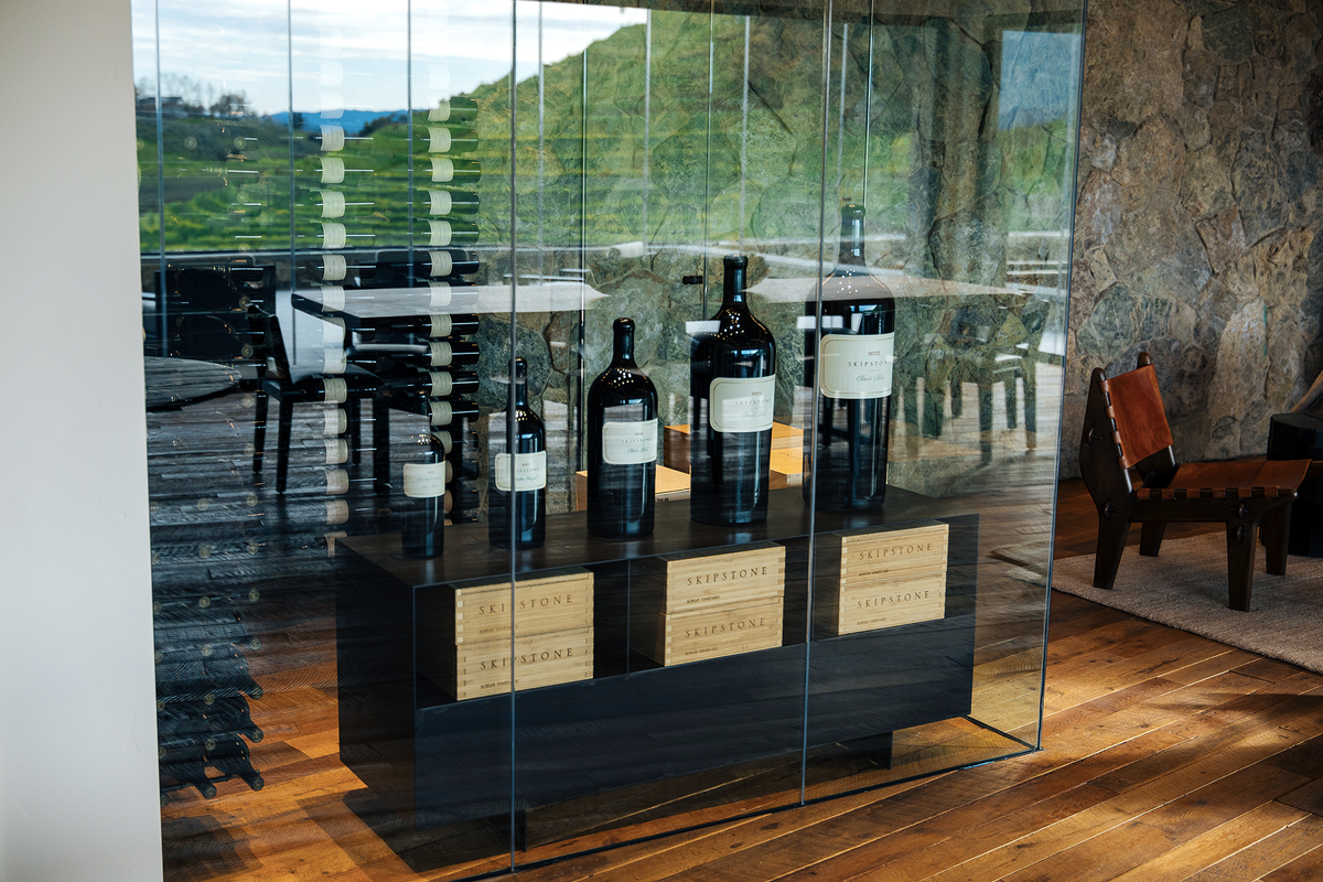 Skipstone wines displayed in the tasting room