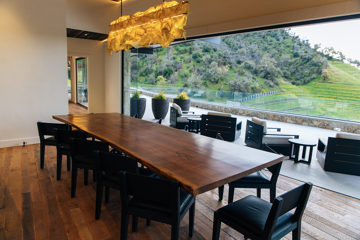Skipstone’s private tasting room overlooking the vineyard